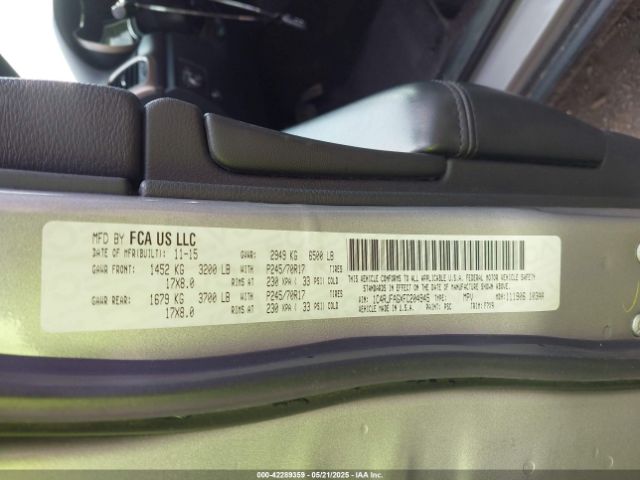 1C4RJFAGXFC204945 Jeep Grand Cherokee Laredo