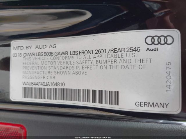 2018 AUDI S4 WAUB4AF40JA164810 Photo 8