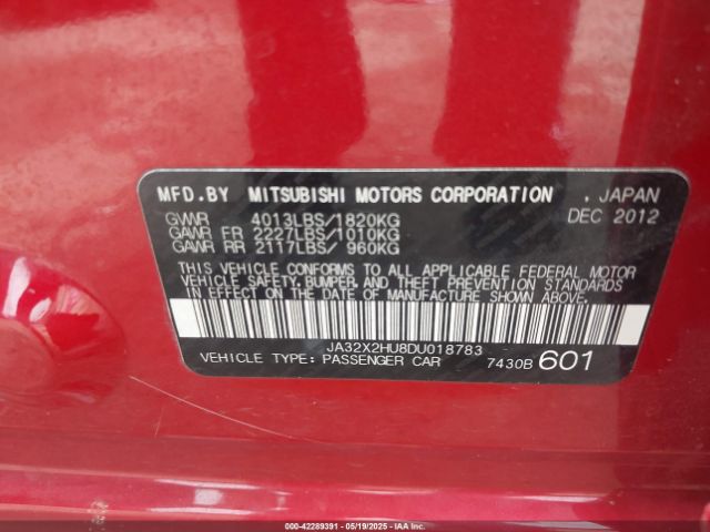 2013 MITSUBISHI LANCER SPORTBACK JA32X2HU8DU018783 Photo 8