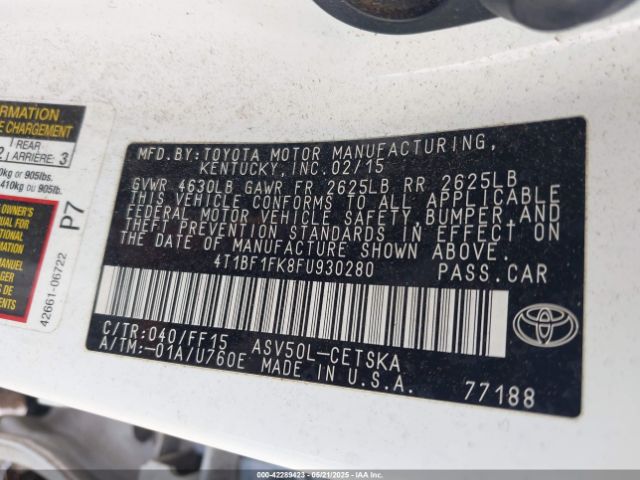 4T1BF1FK8FU930280 Toyota CAMRY SE
