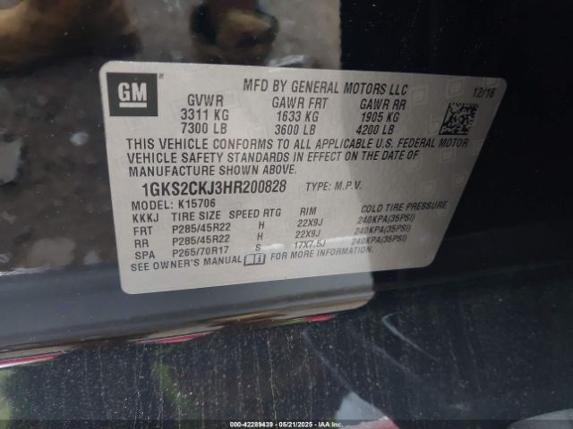 1GKS2CKJ3HR200828 GMC YUKON DENALI