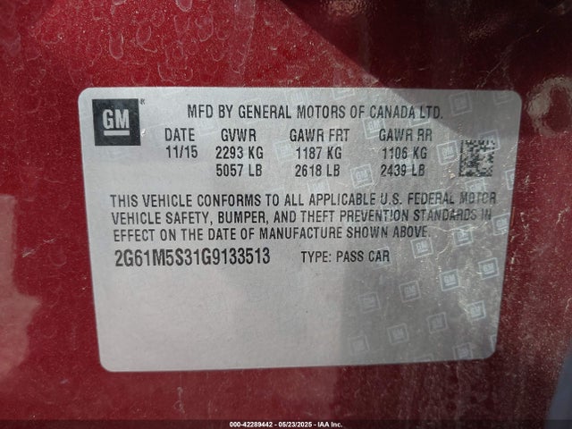2016 CADILLAC XTS 2G61M5S31G9133513 Photo 8