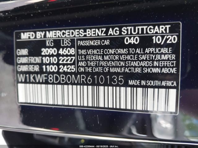 2021 MERCEDES-BENZ C 300 W1KWF8DB0MR610135 Photo 8