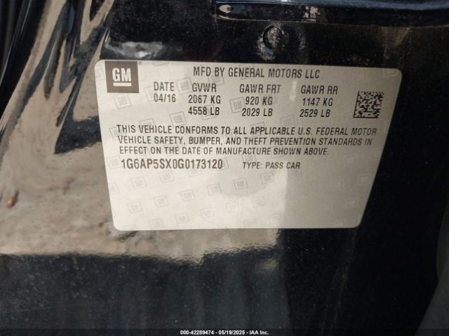 1G6AP5SX0G0173120 Cadillac Cts Standard