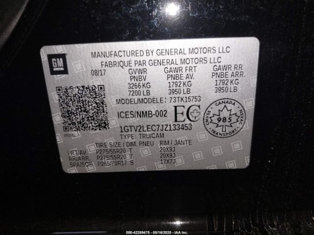 1GTV2LEC7JZ133453 GMC SIERRA 1500