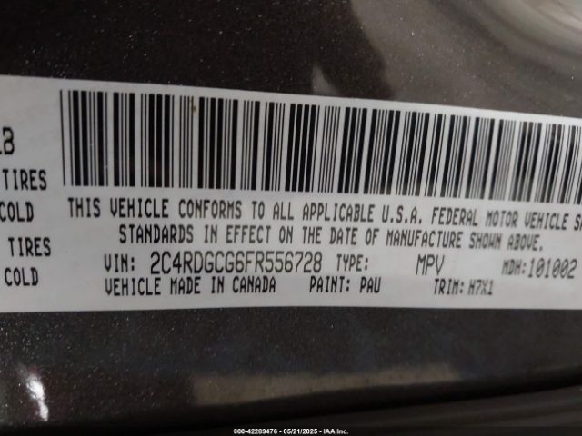 2C4RDGCG6FR556728 Dodge Grand Caravan Sxt