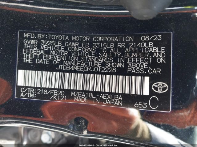 JTDB4MEE0RJ012228 Toyota m20a-fks