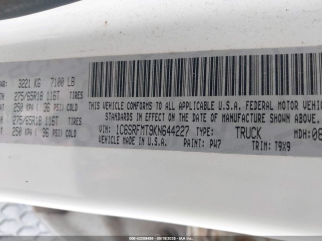 2019 RAM 1500 1C6SRFMT9KN644227 Photo 8