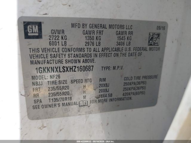 1GKKNXLSXHZ160687 GMC Acadia Denali