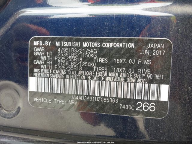 2017 MITSUBISHI OUTLANDER JA4AD3A31HZ065363 Photo 8