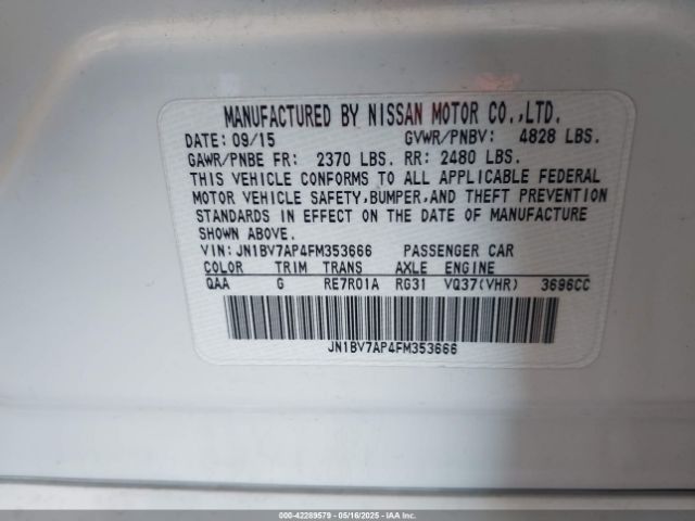 JN1BV7AP4FM353666 Infiniti 2015