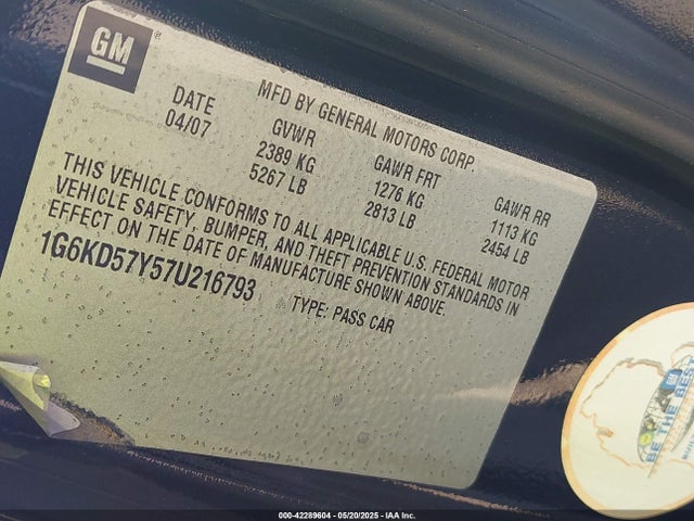 2007 CADILLAC DTS 1G6KD57Y57U216793 Photo 8
