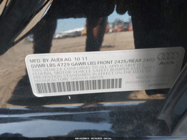 2012 AUDI A4 WAUAFAFL8CN011228 Photo 8