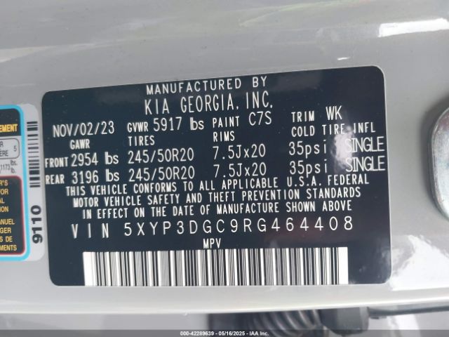 5XYP3DGC9RG464408 KIA Telluride Ex X-line
