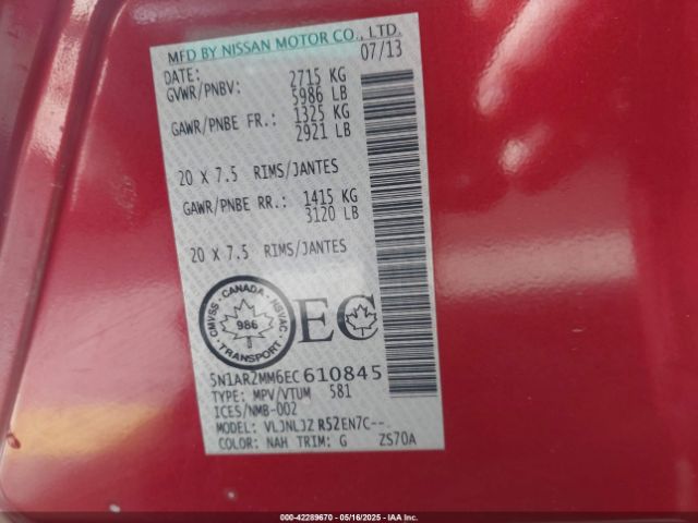 2014 NISSAN PATHFINDER 5N1AR2MM6EC610845 Photo 8