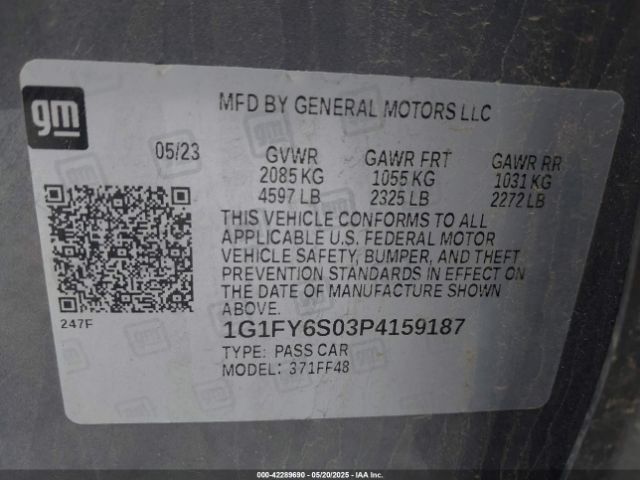 1G1FY6S03P4159187 Chevrolet Bolt Euv Fwd Lt