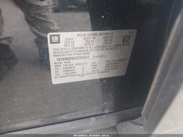 2017 CADILLAC XT5 1GYKNBRS5HZ263810 Photo 8
