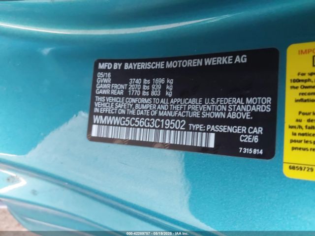 2016 MINI CONVERTIBLE WMWWG5C56G3C19502 Photo 8