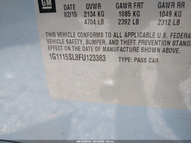 1G1115SL8FU123383 Chevrolet lkw