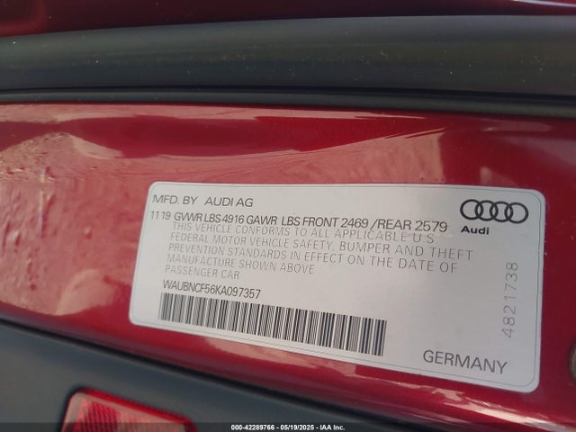 Audi A5 45 Premium 2019 WAUBNCF56KA097357 Image 9