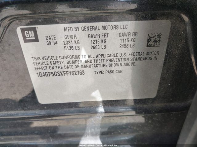 1G4GF5G3XFF162763 Buick Lacrosse Premium Ii