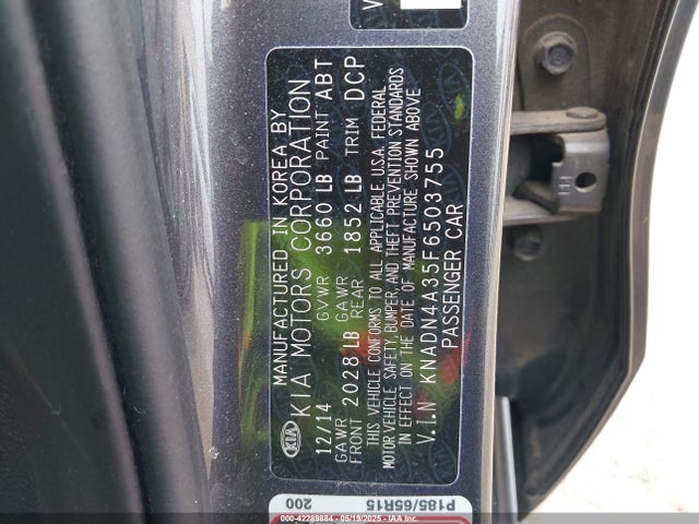 KNADN4A35F6503755 KIA dohc gamma