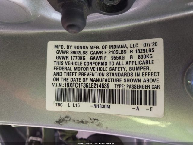 19XFC1F36LE214639 Honda CIVIC EX