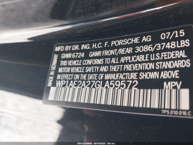 2016 PORSCHE CAYENNE E-HYBRID WP1AE2A27GLA59572 Photo 8