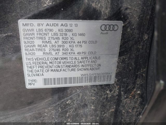 WA1LGAFE5ED013547 Audi Q7 3.0t Premium