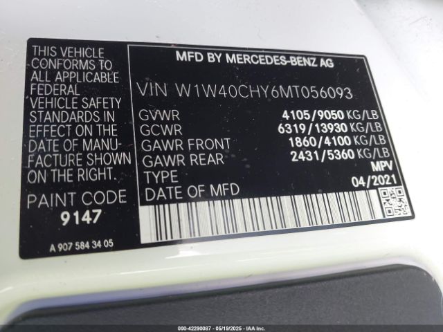2021 MERCEDES-BENZ SPRINTER 2500 W1W40CHY6MT056093 Photo 8