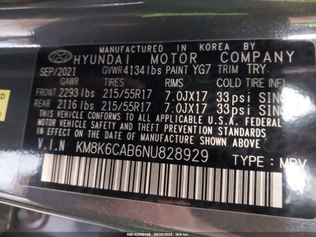 2022 HYUNDAI KONA KM8K6CAB6NU828929 Photo 8