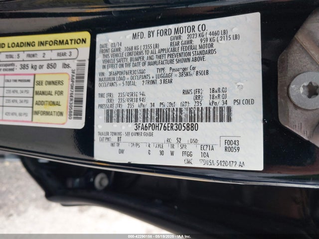Ford 2014 2014 3FA6P0H76ER305880 Image 9