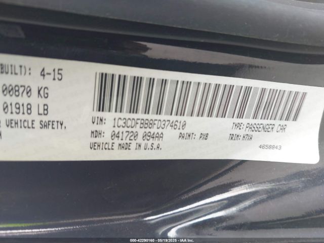 1C3CDFBB8FD374610 Dodge DART SXT