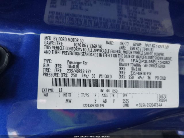 1FADP3L98EL154282 Ford FOCUS ST