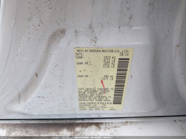 Nissan Altima 2015 1N4AL3AP8FN330169 Image 9