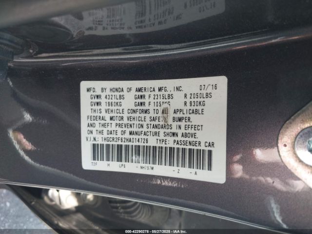 1HGCR2F62HA014726 Honda Accord Sport
