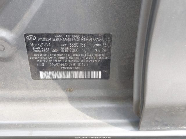 5NPDH4AE2EH510470 Hyundai ELANTRA SE