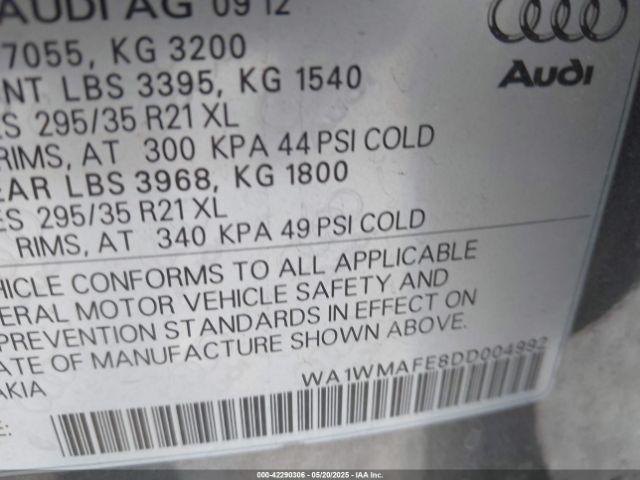 2013 AUDI Q7 WA1WMAFE8DD004992 Photo 8
