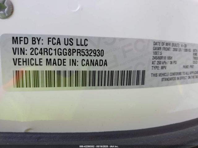 2C4RC1GG8PR532930 Chrysler Pacifica Limited