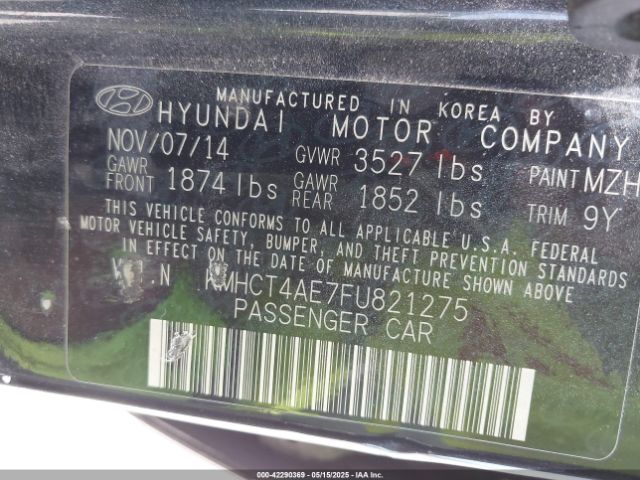 KMHCT4AE7FU821275 Hyundai ACCENT GLS