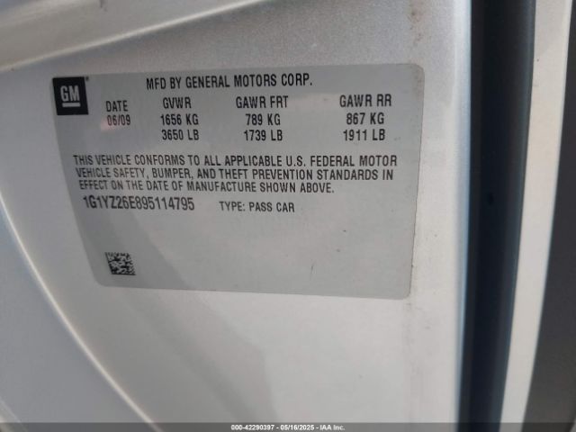 2009 CHEVROLET CORVETTE 1G1YZ26E895114795 Photo 8