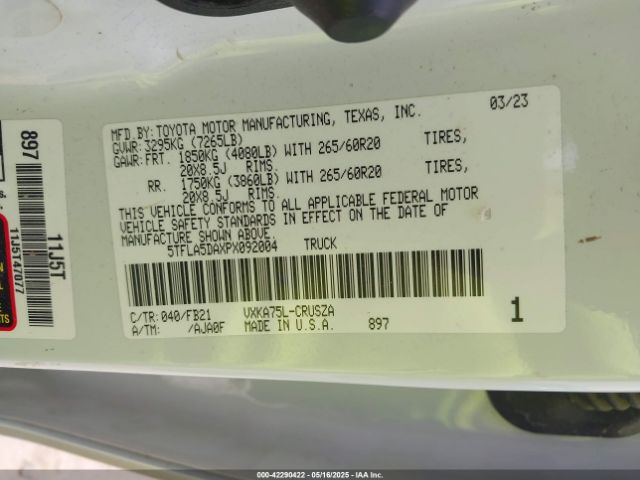 5TFLA5DAXPX092004 Toyota Tundra Sr5