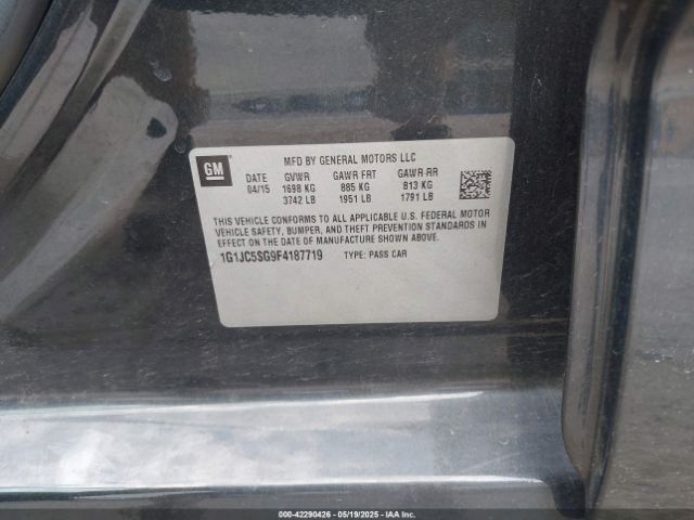 1G1JC5SG9F4187719 Chevrolet Sonic Lt Auto