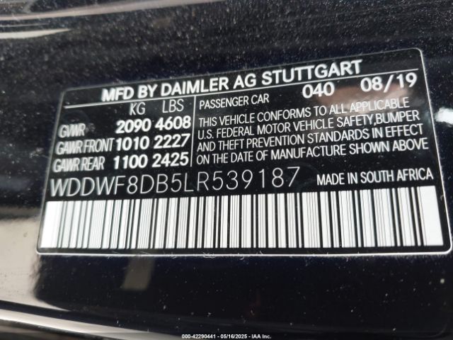 WDDWF8DB5LR539187 Mercedes-Benz C 300