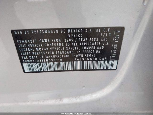 3VWD17AJ8EM396310 Volkswagen Jetta 1.8t Se