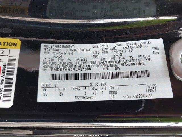 1FMDE7AH4RLA91006 Ford ecoboost
