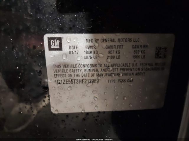 1G1ZE5ST3HF212969 Chevrolet MALIBU 1LT