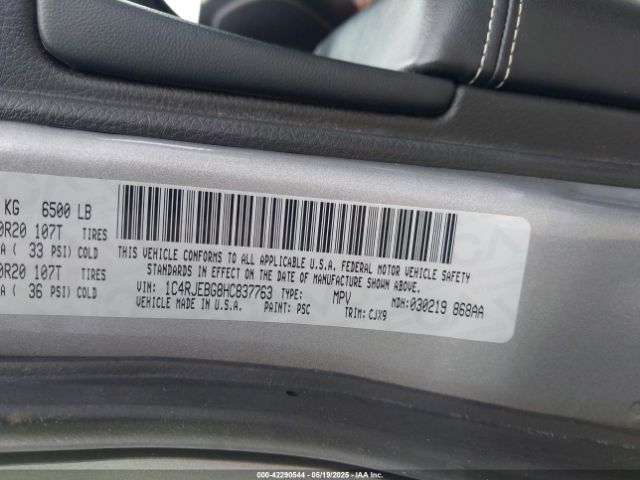 1C4RJEBG8HC837763 Jeep Grand Cherokee Limited 4x2