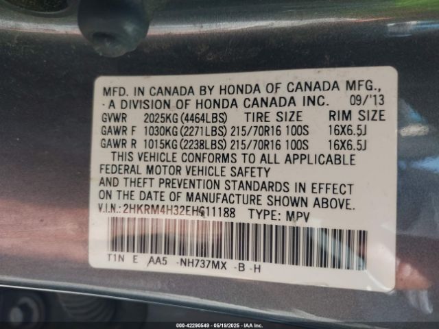 2HKRM4H32EH611188 Honda CR-V LX