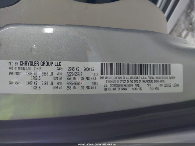 2C4RDGBG0FR615970 Dodge Grand Caravan Se